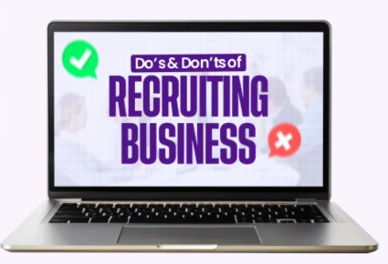 Laptop mockup of the Do's and Don'ts of Recruiting Business bonus